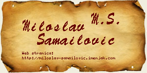 Miloslav Samailović vizit kartica